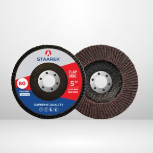 5" Flap Disc – 80 GRID Durable Brown Abrasive Disc